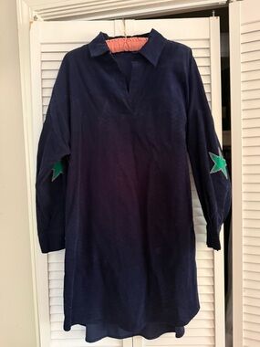 Navy Star Elbow Pullover Mini Dress